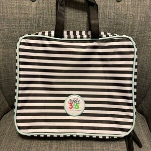 Happy Planner Zip Storage Tote Bag Organizer Removable Velc Pouches Black/White